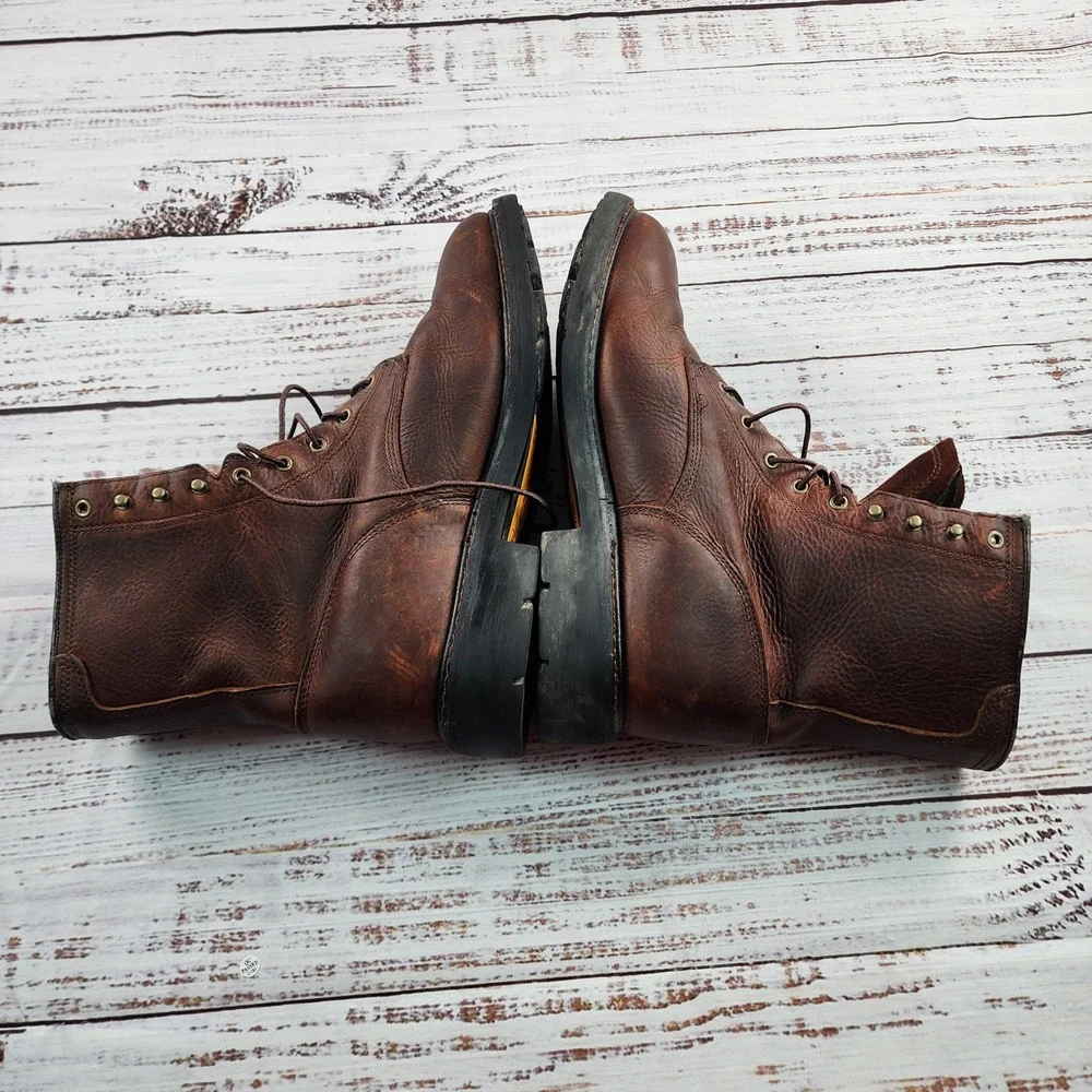 Ariat Cascade 8 Work Boots Men's 13 EE Wide Brown Leather Lace Up ATS
